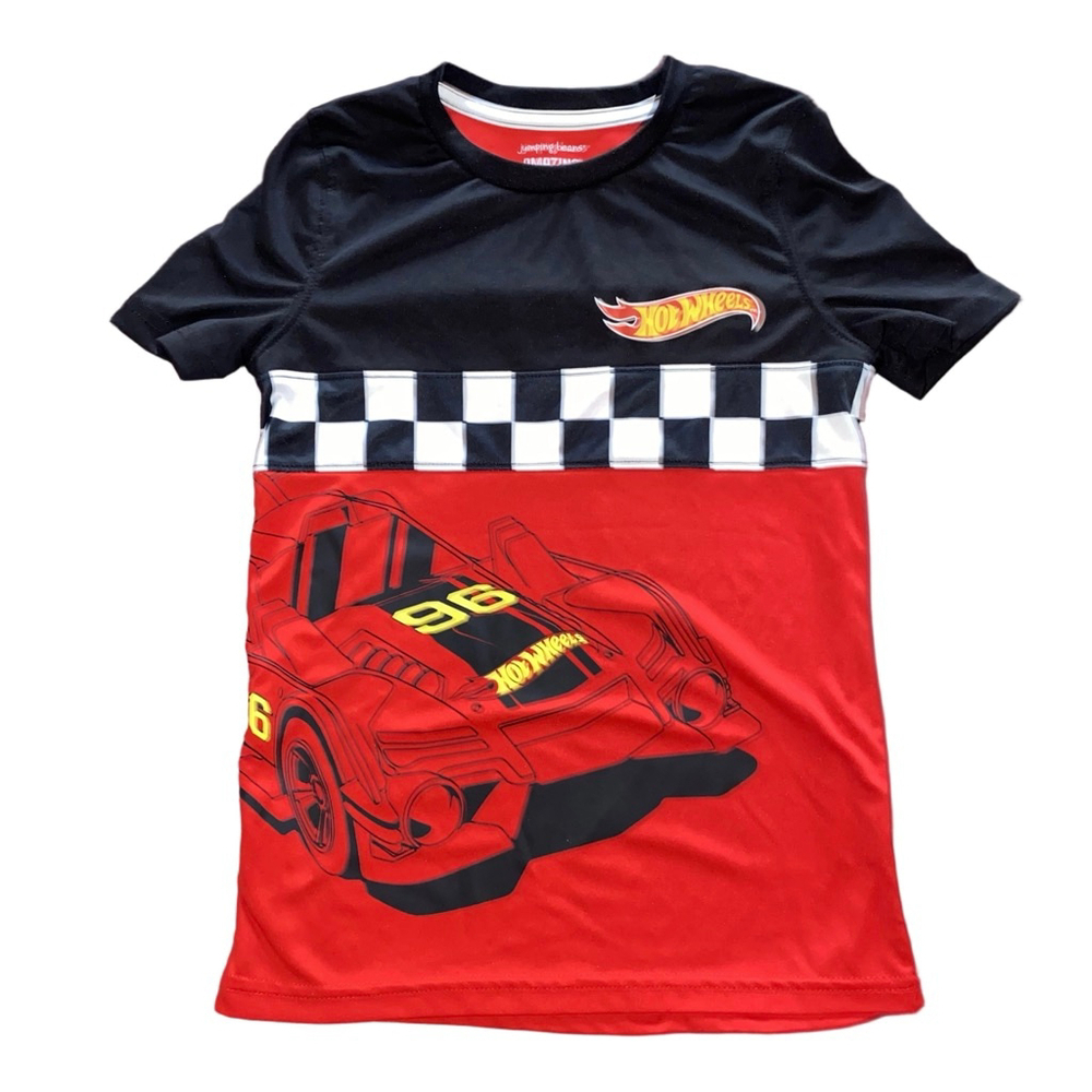 Boys Jumping Beans Hot Wheels Short Sleeve Tee Size 8 Red Black